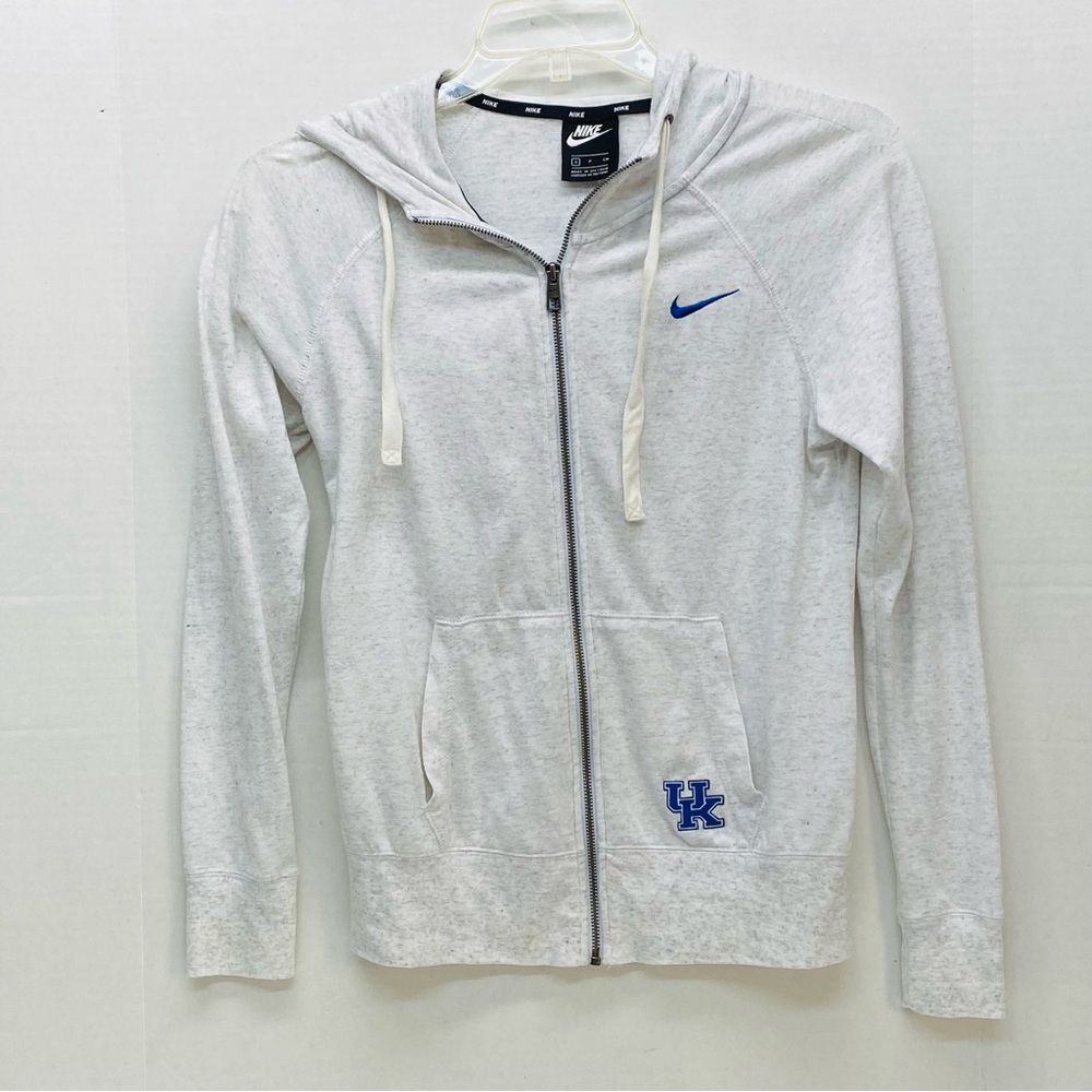 Nike Womens Heathered Gray Small Kentucky Wildcats Full Zip Raglan Hoodie Sports